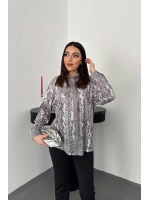 Gri Işıltılı Garni Gömlek