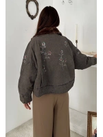 Gri İşleme Detaylı Ceket