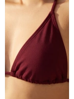 Kadın 3lü Set Bordo Şortlu ve Yandan Bağlamalı Bikini Mayo Takımı