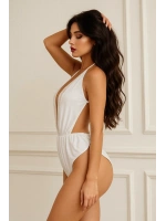 Kadın Beyaz Dantelli Derin V Dekolteli Babydoll