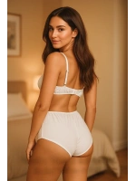 Kadın Beyaz Yüksek Bel Şortlu Bralet Takım