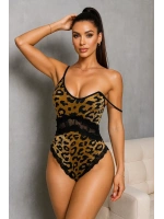 Kadın Leopar Desenli Dantel Babydoll