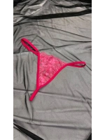 Kadın Pembe Transparan Dantel Tanga Külot