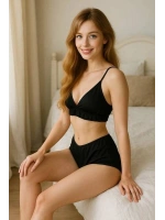 Kadın Siyah Yüksek Bel Şortlu Bralet Takım