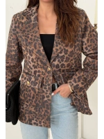 Leopar Gold Kemerli Leopar Ceket