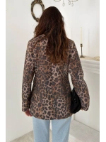 Leopar Gold Kemerli Leopar Ceket