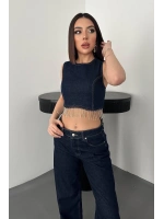 Mavi Altı Zincirli Bluz