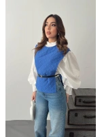 Haki Kemerli Gömlek Ve Panço Takım