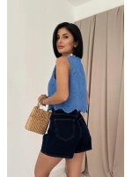 Yeşil Sıfır Kol Brode Bluz