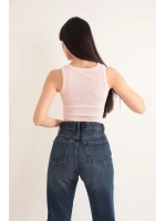 OFF Nakış Detaylı Fitilli Crop Bluz – Beyaz - Beyaz