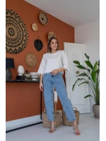 Püskül Detaylı Kısa Bluz - Siyah