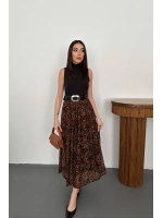 Siyah Alt Eteği Leopar Elbise