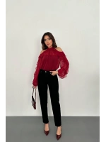 Siyah Boru Paça Jeans Pantolon