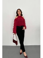 Siyah Boru Paça Jeans Pantolon