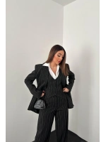 Antrasit Çizgili Üçlü Takım