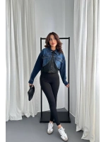 Siyah Denim Scuba Garnili Ceket
