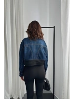 Siyah Denim Scuba Garnili Ceket