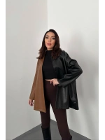 Siyah Garnili Çıtçıtlı Deri Gömlek