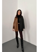 Siyah Garnili Çıtçıtlı Deri Gömlek
