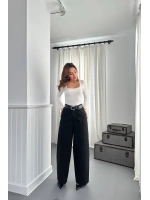 Lacivert Geniş Paça Jeans Pantolon