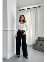 Lacivert Geniş Paça Jeans Pantolon