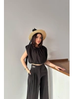Olive Modal Bluz Ve Pantolon Takım