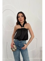 Lila Toka Detaylı Bluz - Lila