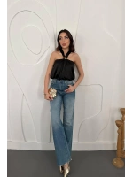 Lila Toka Detaylı Bluz - Lila