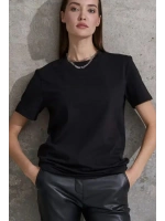 Unisex Kısa Kollu Bisiklet Yaka Basic Viskon Bluz