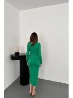 Fuşya Göğüsü Büklüm Elbise