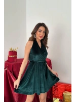 Siyah Boyundan Geçmeli Elbise