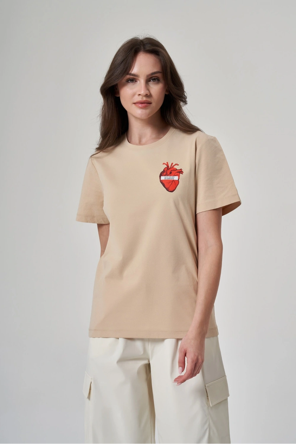 BASKILI KADIN T-SHIRT -1522109