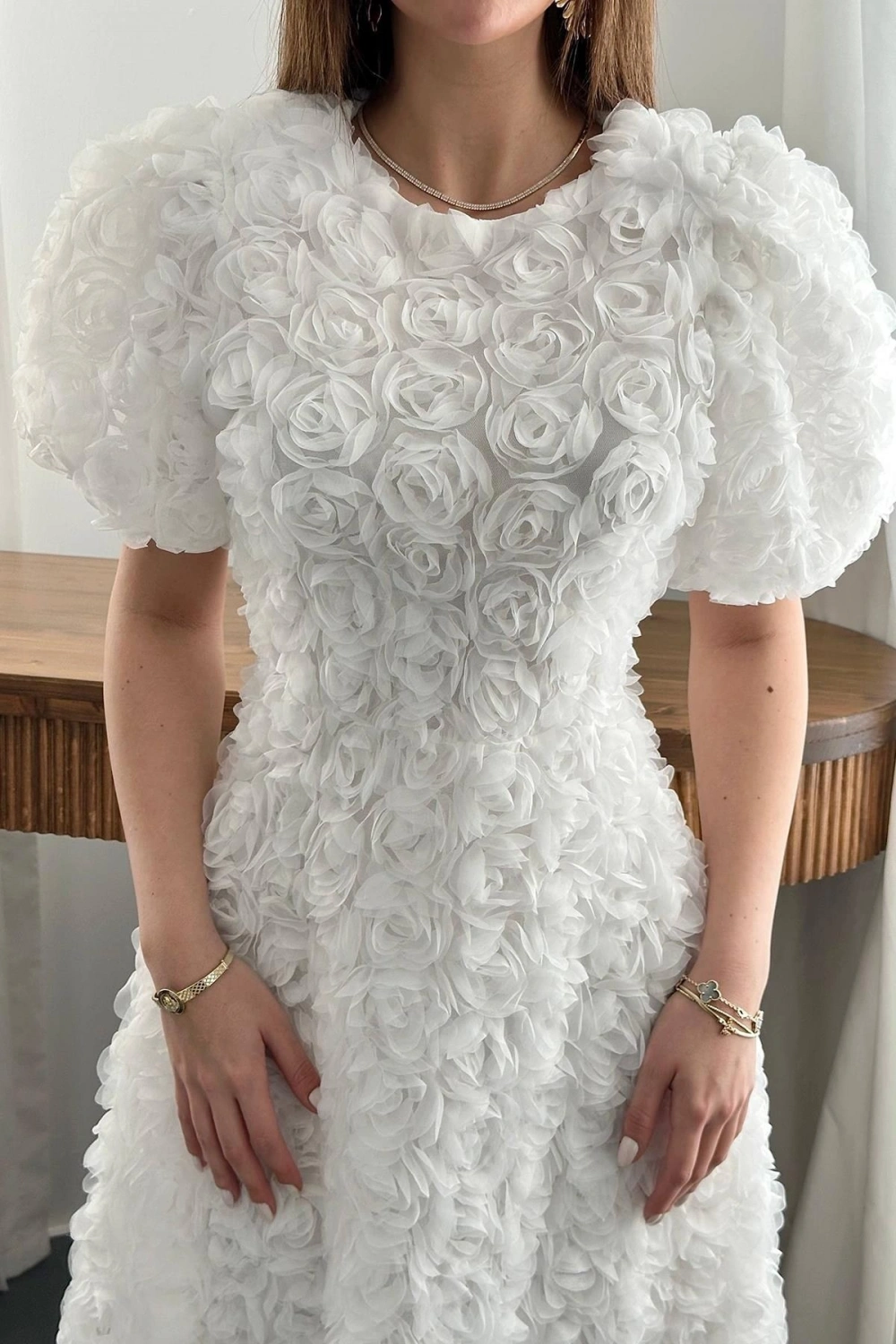 Sarı Güllü Elbise