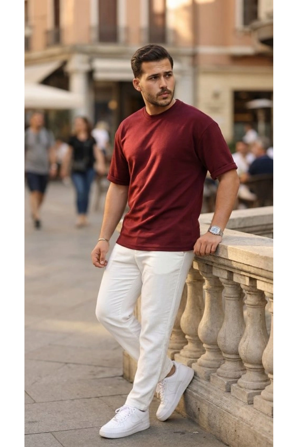 Erkek Duble Kol Basic Tişört