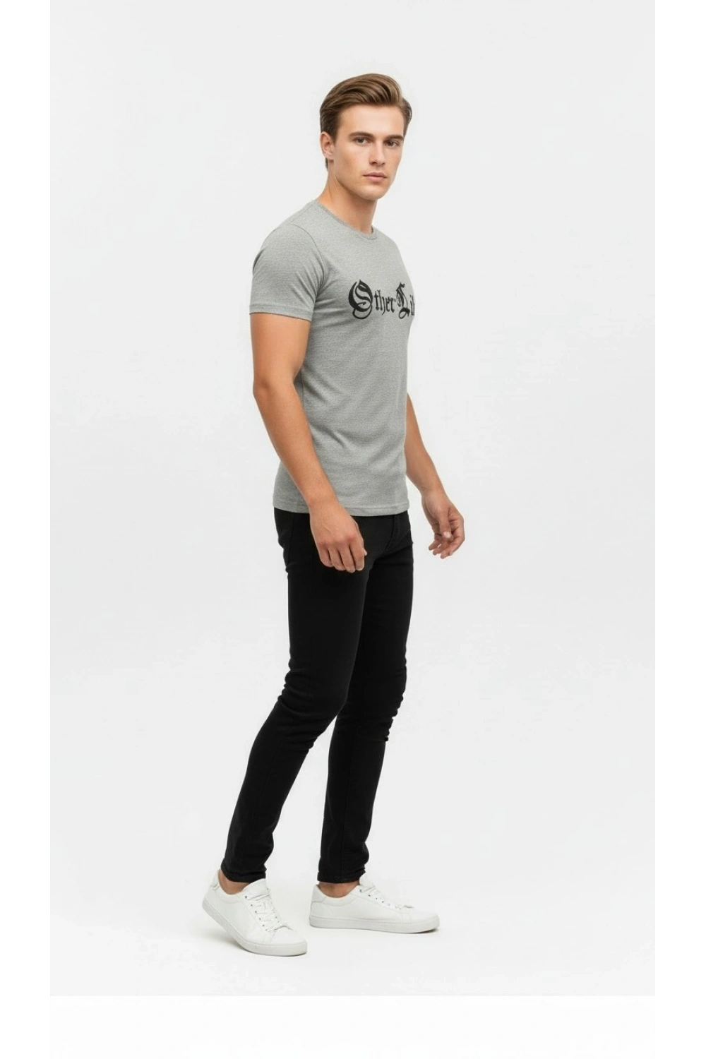 Erkek Modern Baskılı Günlük T-Shirt