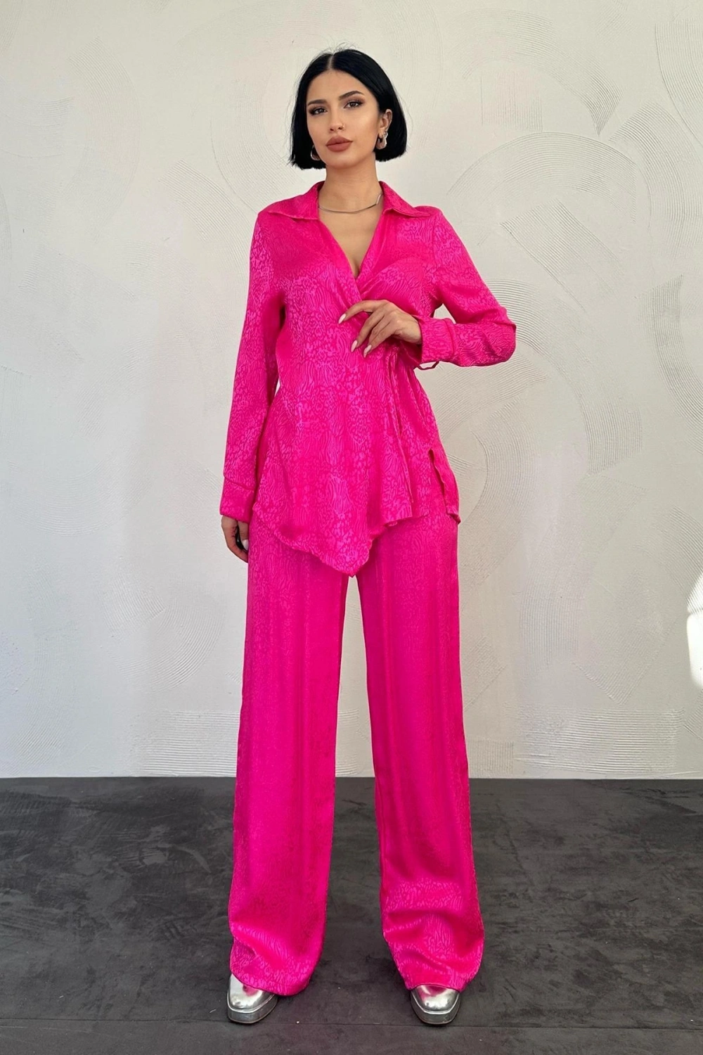 Pembe Jakarlı Biye Takım