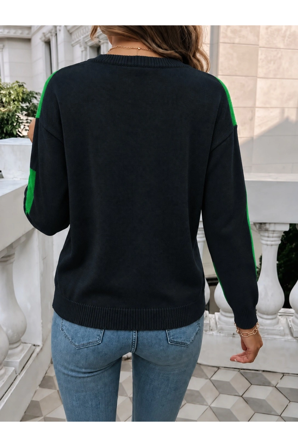 Kadın Uzun Kollu Bisiklet Yaka Triko Bluz