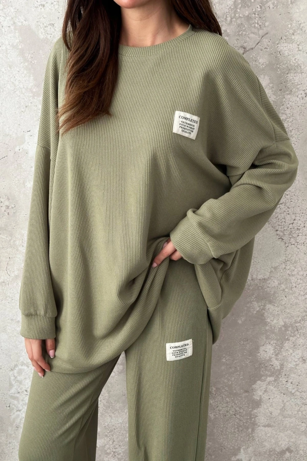 Ekru Salaş Sweat Ve Pantolon