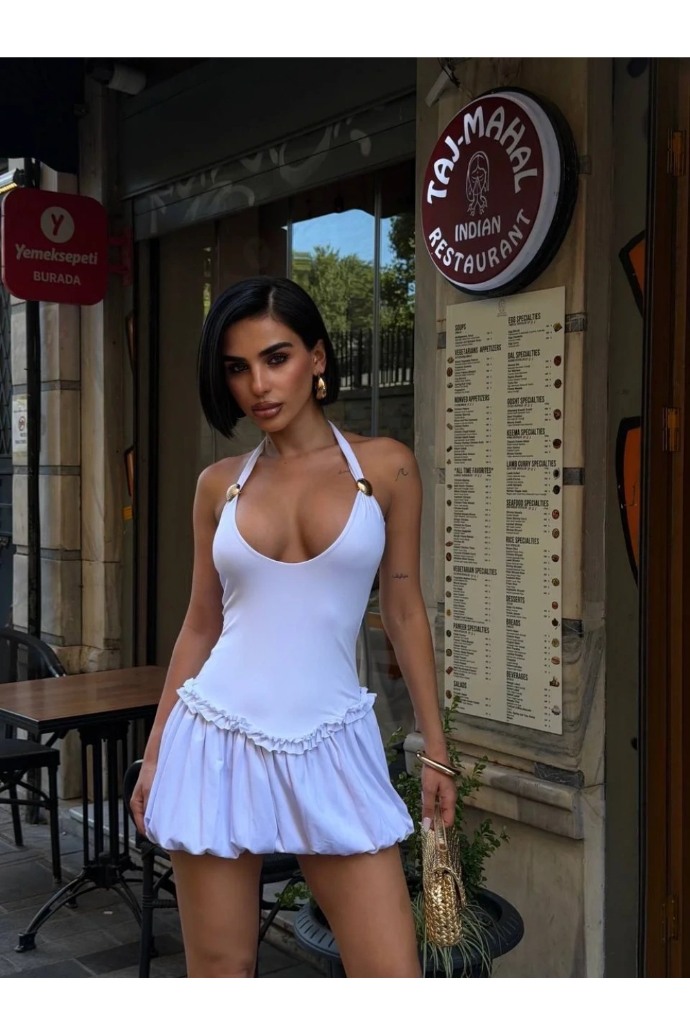 Aksesuarlı Mini Boy Elbise 1113