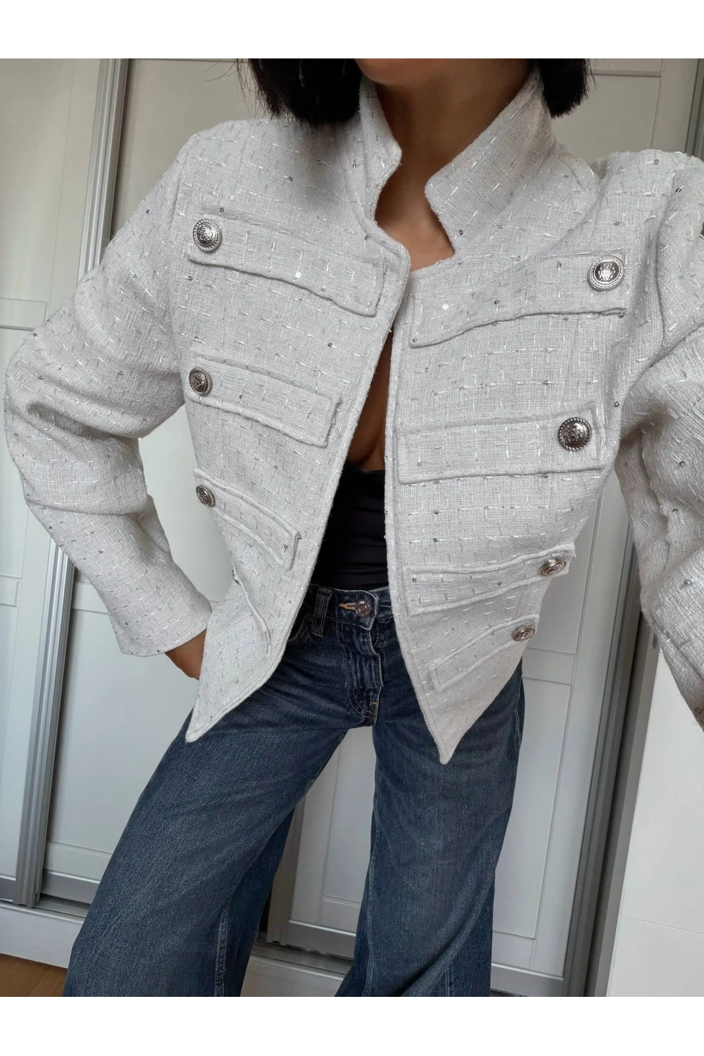 Morliva Yeni Sezon Pullu Chanel Model Ceket