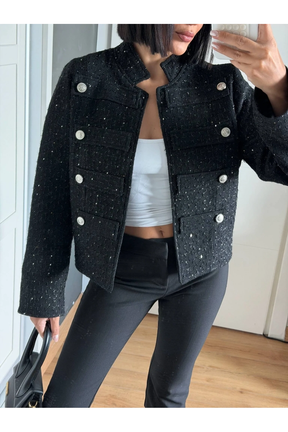 Morliva Yeni Sezon Pullu Chanel Model Ceket