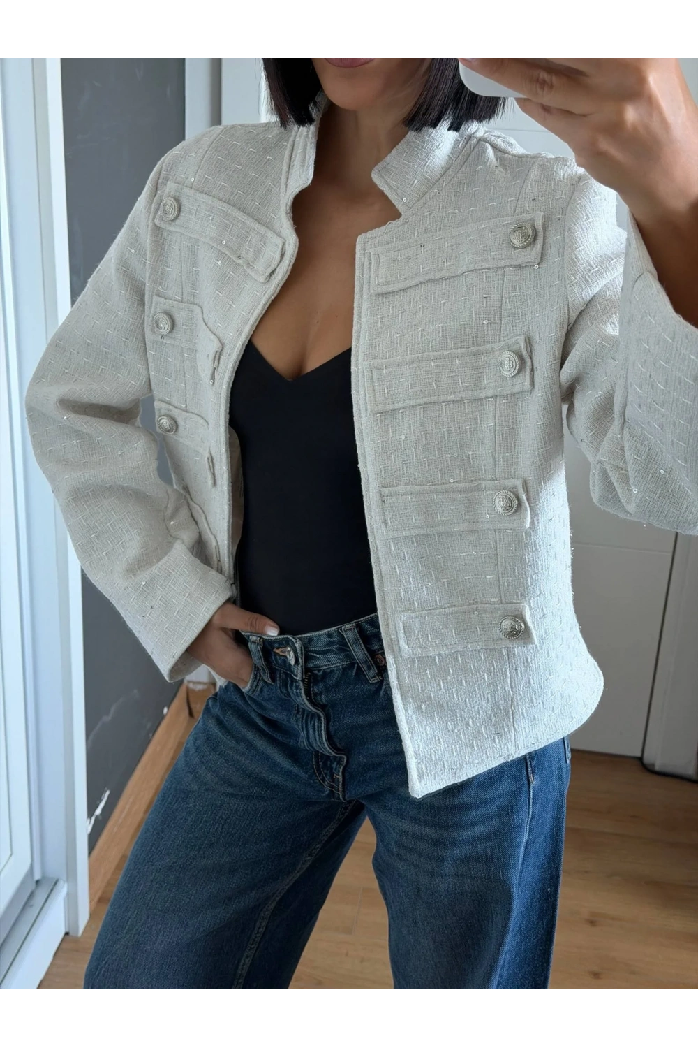 Morliva Yeni Sezon Pullu Chanel Model Ceket