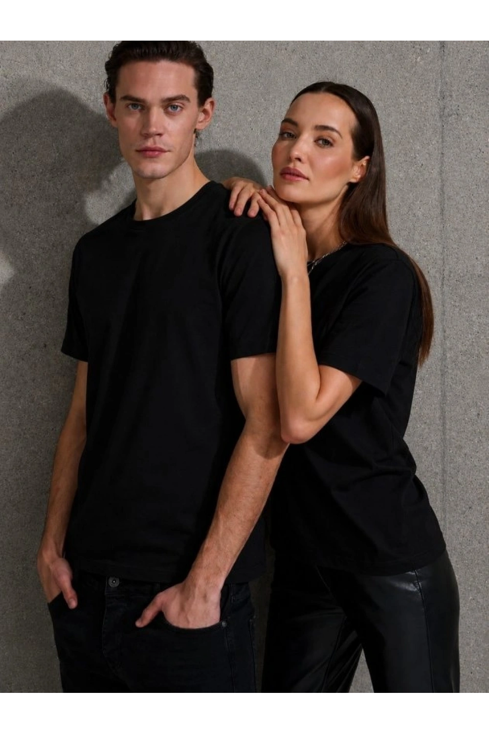 Unisex Kısa Kollu Bisiklet Yaka Basic Viskon Bluz