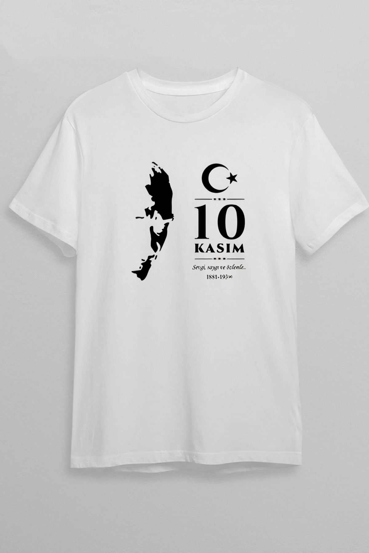 10 Kasım Atatürk Baskılı T-shirt - Beyaz