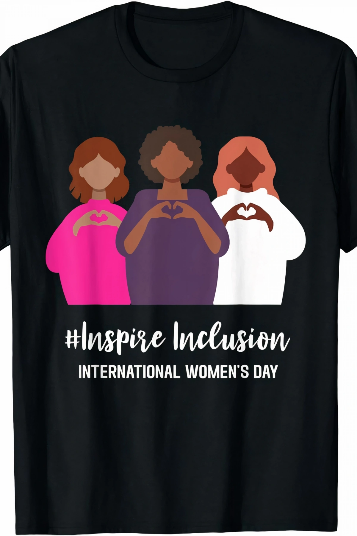 8 Mart Dünya Kadınlar Günü İçin Özel Baskılı T-shirt - Siyah