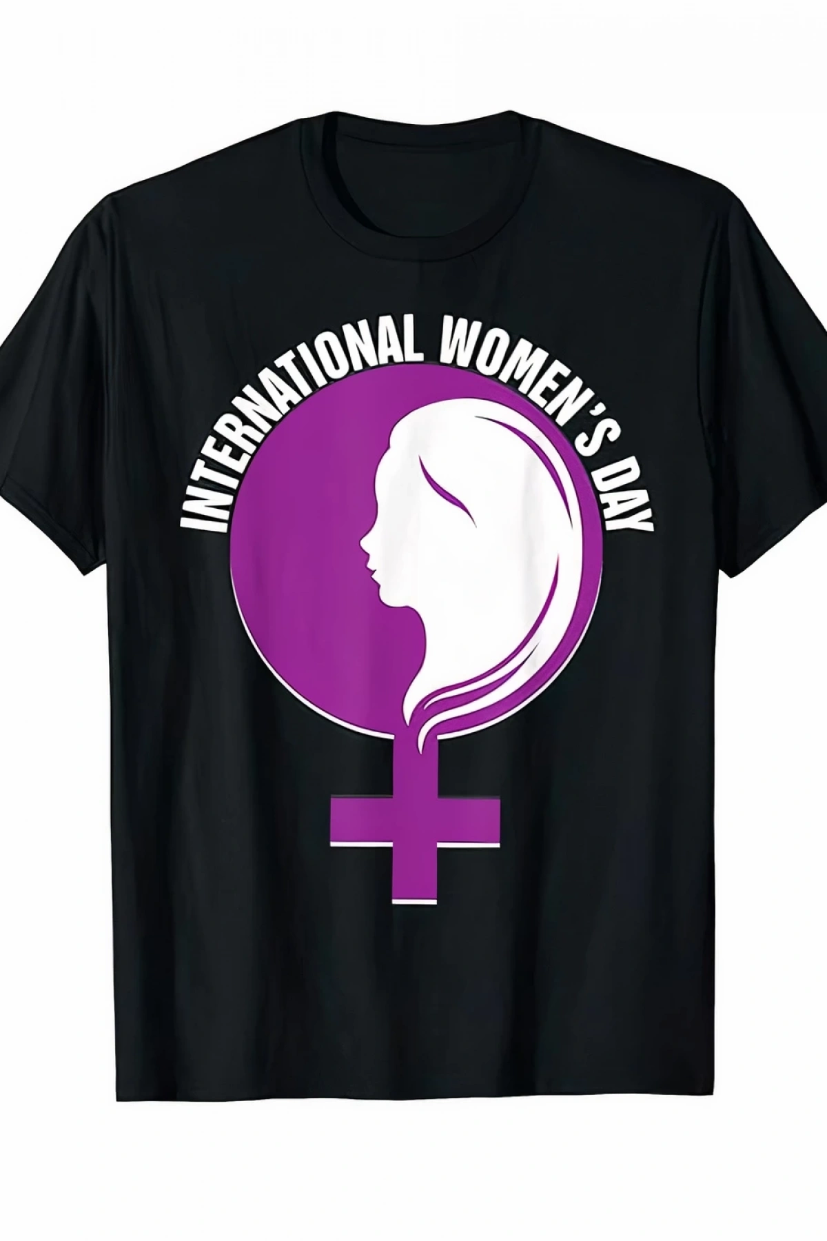 8 Mart Dünya Kadınlar Günü İçin Özel Baskılı T-shirt - Siyah