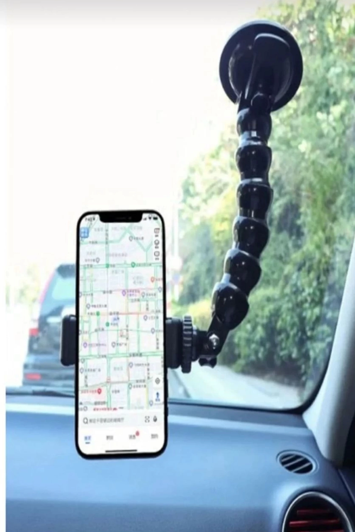 Akrobat Vantuzlu Teleskobik Telefon Tutucu - Siyah