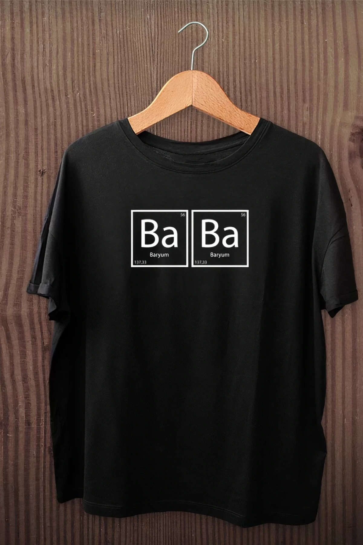 Babalar Günü Baskılı T-shirt - Siyah