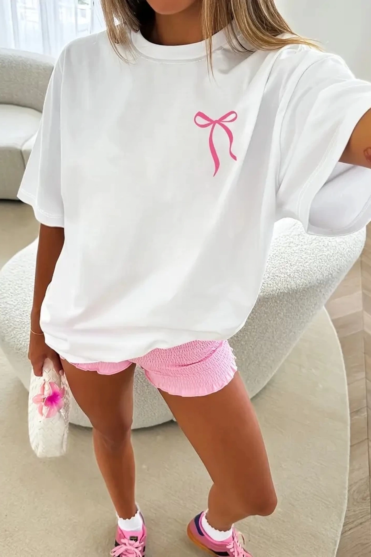 Sporda Günlük Hayata Giyilebilir GYM Baskılı Oversize Bisiklet Yaka Erkek T-shirt - Beyaz