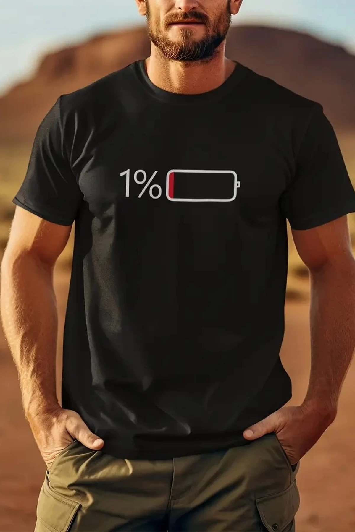 Sarj %1 Baskılı Oversize Bisiklet Yaka T-shirt - Siyah